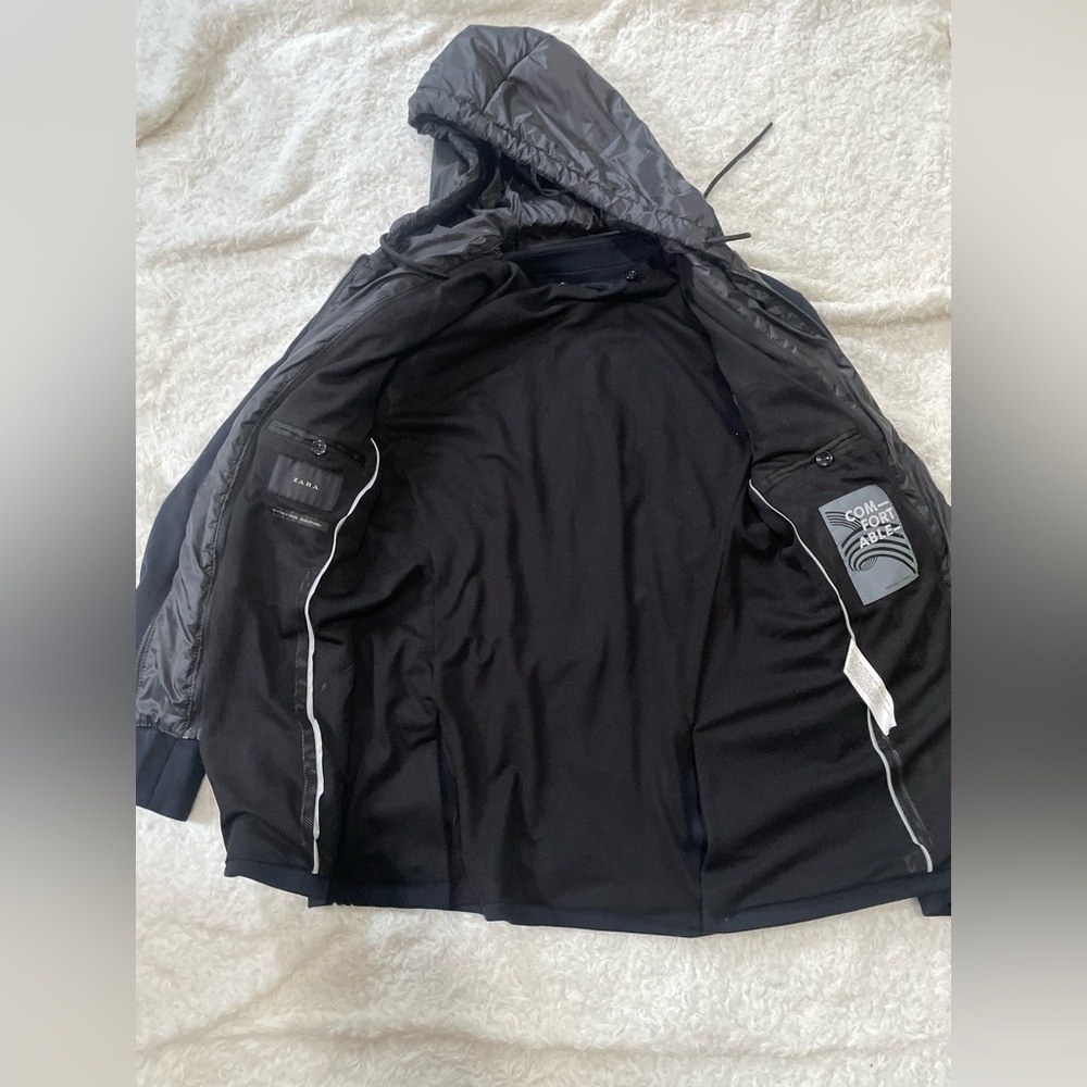 Zara Men's Black Hooded Blazer - Picture 11 of 16